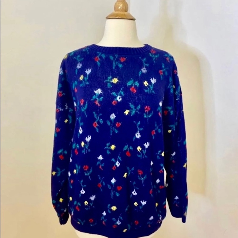 Retro 1980s Smooches‎ Floral Sweater